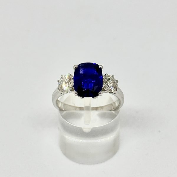 Velvet Blue Sapphire and Diamond Ring