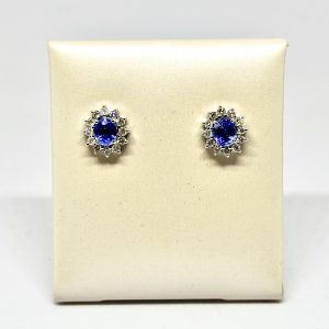 Sapphire and Diamond Earstuds